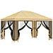 Gazebo da giardino con pareti laterali 4 × 3 m Crema - Foto miniatura 4