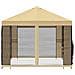 Gazebo da giardino con pareti laterali 4 × 3 m Crema - Foto miniatura 6