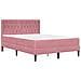 Struttura letto con materasso Rosa 140 x 200 cm Velluto - Foto miniatura 3
