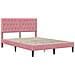 Struttura letto con materasso Rosa 140 x 200 cm Velluto - Foto miniatura 4
