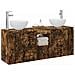 Set di Armadi da Bagno 3 pz Rovere Fumo 49,5 x 35 x 63 cm - Foto miniatura 4