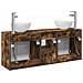 Set di Armadi da Bagno 3 pz Rovere Fumo 49,5 x 35 x 63 cm - Foto miniatura 5