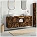Set di Armadi da Bagno 3 pz Rovere Fumo 49,5 x 35 x 63 cm - Foto miniatura 10