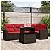 Set Divani da Giardino 6 pz con Cuscini Marrone in Polyrattan - Foto miniatura 2