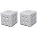 2 Cubi Pouf Imbottiti, Cubo Sgabello, Bianco - Foto miniatura 1