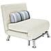 Poltrona Divano Letto 1 Posto Singolo In Ferro E Cotone Reclinabile 75x70 Crema - Foto miniatura 3