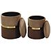 Set Di 2 Pouf Portaoggetti Marrone Wichita - Foto miniatura 7