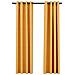 Tende Oscuranti Effetto Lino con Occhielli 2pz Gialle 140x225cm - Foto miniatura 1