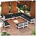 Set Divani Da Giardino 13 Pz Con Cuscini Bianchi Legno Di Pino - Foto miniatura 1