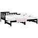 Dormeuse Estraibile Nera 2x (90x200) Cm Legno Massello Di Pino - Foto miniatura 3