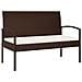 Panca Da Giardino Con Cuscino Marrone 105 Cm In Polyrattan - Foto miniatura 2