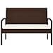 Panca Da Giardino Con Cuscino Marrone 105 Cm In Polyrattan - Foto miniatura 3