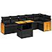 Set Divani Da Giardino Con Cuscini 7pz Nero Polyrattan - Foto miniatura 1