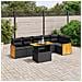 Set Divani Da Giardino Con Cuscini 7pz Nero Polyrattan - Foto miniatura 3