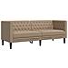 Poltrona Chesterfield A 3 Posti Cappuccino In Similpelle - Foto miniatura 2