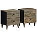 Comodini 2pz Grigio Chiaro 40x33x46 Cm In Legno Massello Mango - Foto miniatura 1