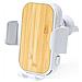 Supporto Per Caricabatterie Da Auto Wireless 15w. Bambù Naturale. Regolabile 11,2x11x7,5 Cm. Colore Bianco - Foto miniatura 1