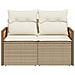 Divano da Giardino con Cuscini a 2 Posti Beige in Polyrattan - Foto miniatura 4