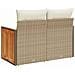 Divano da Giardino con Cuscini a 2 Posti Beige in Polyrattan - Foto miniatura 6
