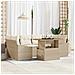 Set da Pranzo da Giardino in 7 Pezzi con Cuscini Beige Poly Rattan Acacia - Foto miniatura 2