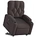 Poltrona Alzapersona Reclinante Elettrica Marrone Scuro Tessuto - Foto miniatura 3