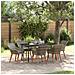 Set pranzo giardino 7 pezzi grigio in polyrattan - Foto miniatura 2