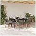 Set pranzo giardino 7 pezzi grigio in polyrattan - Foto miniatura 4