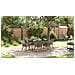 Set pranzo giardino 7 pezzi grigio in polyrattan - Foto miniatura 5