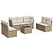 Set Divano da Giardino 8 pz con Cuscini Beige in Polyrattan - Foto miniatura 1