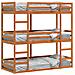 Letto Castello Triplo Marrone Cera 80x200cm Legno Massello Pino - Foto miniatura 4
