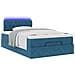 Pouf Letto con Materasso e LED Blu Scuro 120x190cm in Velluto - Foto miniatura 3