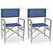 Sedia Regista Ketty In Alluminio Con Seduta E Schienale Blu X 2 Pieghevole - Foto miniatura 2