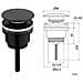 Scarico Per Lavabo In Ottone - Scarico Pop-up A Vite Con Ampio Coperchio Black - Foto miniatura 3