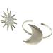 Set Clear Night, Placcato Argento 10µ. Bracciale Luna In Ottone E Anello In Argento 10µ - Foto miniatura 1