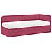 Cornice del letto ad angolo Rosso Vino 80 x 200 cm Velluto - Foto miniatura 1