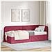 Cornice del letto ad angolo Rosso Vino 80 x 200 cm Velluto - Foto miniatura 2