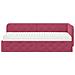Cornice del letto ad angolo Rosso Vino 80 x 200 cm Velluto - Foto miniatura 5