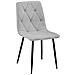 Sedia imbottita TYRA - Elegante tessuto grigio chiaro / Gambe nere x 2 - Foto miniatura 2