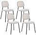 Set Di 4 Sedie Da Pranzo Riley Tessuto Beige Chiaro - Foto miniatura 2
