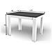 Tavolo da pranzo rettangolare moderno 80x120 cm, nero + bianco - Foto miniatura 1