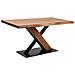 Tavolo Da Pranzo Bordo Vivo In Legno Di Acacia Finitura Teak 160x90x76 - Foto miniatura 1