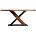 Tavolo Da Pranzo Bordo Vivo In Legno Di Acacia Finitura Teak 160x90x76 - Foto miniatura 3