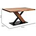 Tavolo Da Pranzo Bordo Vivo In Legno Di Acacia Finitura Teak 160x90x76 - Foto miniatura 4