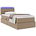 Letto con contenitore e LED con led Cappuccino 90 x 200 cm - Foto miniatura 3