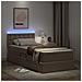 Letto con contenitore e LED con led Cappuccino 90 x 200 cm - Foto miniatura 5