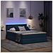 Letto con contenitore e LED con led Blu 140 x 200 cm Tessuto - Foto miniatura 5