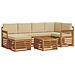 Set divani 7 pcs Naturale e Beige Legno di Acacia Massello - Foto miniatura 1