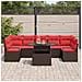 Set Divano da Giardino 8 pcs Marrone e Rosso polyrattan - Foto miniatura 3