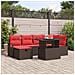 Set Divano da Giardino con cuscino 7 pcs Marrone Poly Rattan - Foto miniatura 2