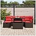 Set Divano da Giardino con cuscino 7 pcs Marrone Poly Rattan - Foto miniatura 3